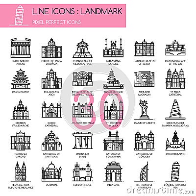 Landmark, pixel perfect icon Vector Illustration