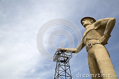 Gold driller , landmarks of Tulsa Oklahoma USA Editorial Stock Photo