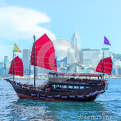 Landmarks of Hong Kong city Stock Photo