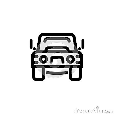 Landrover Front View Transportation Monoline Symbol Icon Logo for Graphic Design, UI UX, Game, Android Software, and Website. Vector Illustration