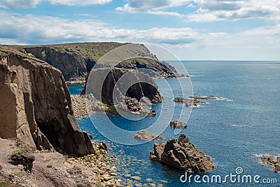 Lands End in Cornwall Stock Photo