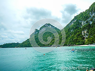 Kayaking around Ang Thong NP in The Golf of Thailand, Thailand Editorial Stock Photo