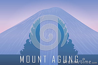 Mount agung view landscape vector Vector Illustration