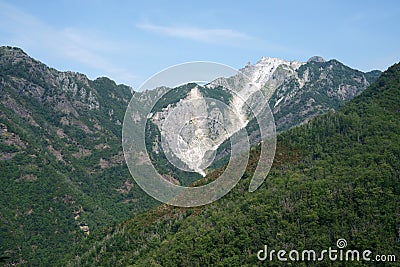 Landscape along the road of Arni, from Garfagnana to Alpi Apuane Stock Photo