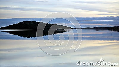 Landscape of Alqueva lake. Stock Photo