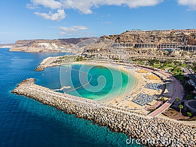 Landscape with Amadores beach Stock Photo