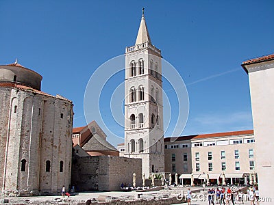 The town of Zadar. Croatia. Medieval architecture of the historic part of the town. Editorial Stock Photo