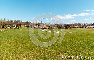 Landscape of ancient rural village of Mustonate, in the province of Varese, Italy Stock Photo