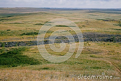 The landscape of the ancient settlement Arkaim Stock Photo