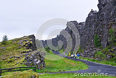 American and European tectonic plates of Iceland - north Europe Stock Photo