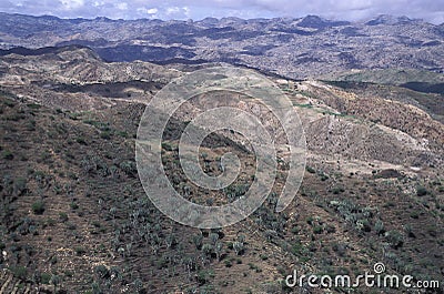 Landscape between Asmara and Keren, central Eritrea Stock Photo