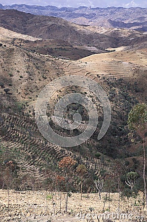 Landscape between Asmara and Keren, central Eritrea Stock Photo