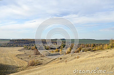 Landscape of autumn Russian Stock Photo