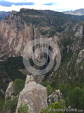 Landscape of Basaseachi waterfall Stock Photo