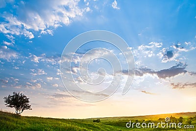 Landscape with a beautiful sky Stock Photo