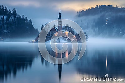 Blesko jezero, Bled Island, Slovenia Stock Photo