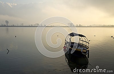 Boat on como lake Stock Photo