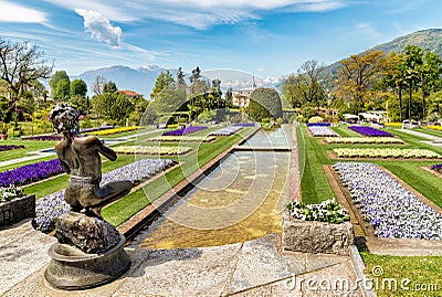 Landscape of Botanical Gardens of Villa Taranto, Pallanza, Italy. Stock Photo