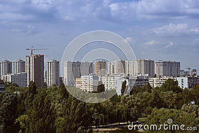 Landscape of Brovary, Ukraine. City panorama of the city. Editorial Stock Photo