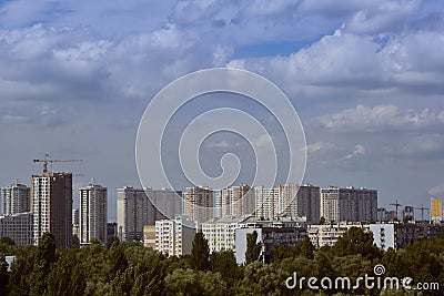 Landscape of Brovary, Ukraine. City panorama of the city. Editorial Stock Photo