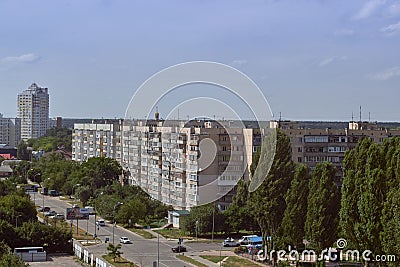 Landscape of Brovary, Ukraine. City panorama of the city. Editorial Stock Photo