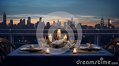A landscape of candle light dinner Stock Photo