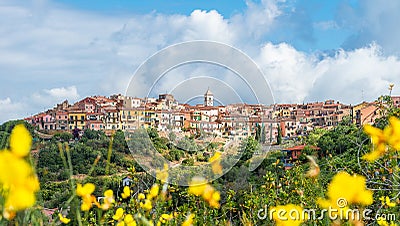 Landscape with Capoliveri village, Elba island, Italy Stock Photo