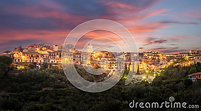 Landscape with Capoliveri village, Elba island, Italy Stock Photo