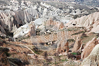 Landscape in Cappadocia a great visual impact Stock Photo