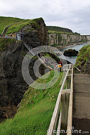 Carrick-a-rede rope bridge, antrim coast, northern ireland Editorial Stock Photo