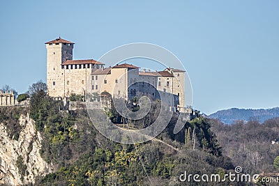 Landscape of the castle of Angera Stock Photo