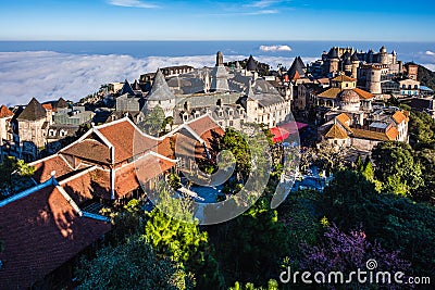 Landscape of Castles from top view at Bana Hills, Da Nang, Vietnam Stock Photo