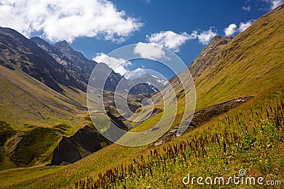 Landscape of Caucasus mountains in Tusheti region, Georgia Stock Photo