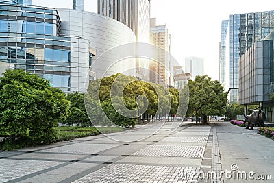 The landscape in the center of city, modern commercial background Stock Photo