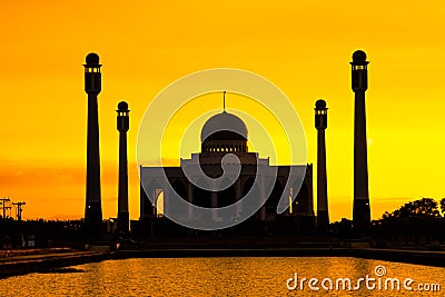 Landscape of Center Mosque Songkhla in evening,Thailand. Stock Photo