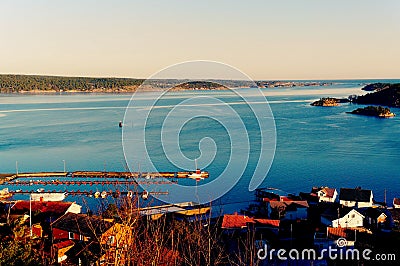 Landscape coast of the sea and fjord Stock Photo