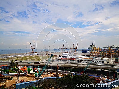 Container Crane Gantry at Tanjong Pagar Editorial Stock Photo