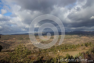 Landscape in Corbieres, France Stock Photo
