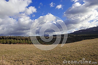 Landscape in Corbieres, France Stock Photo