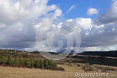 Landscape in Corbieres, France Stock Photo