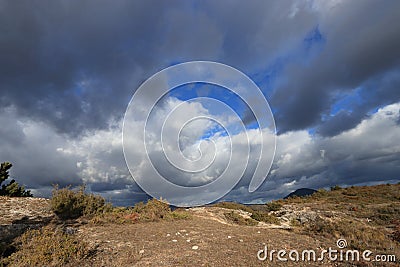 Landscape in Corbieres, France Stock Photo