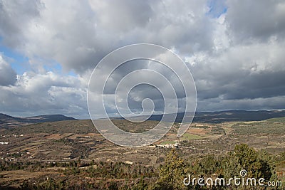 Landscape in Corbieres, France Stock Photo