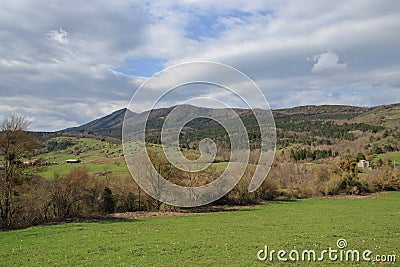 Landscape in the Corbieres, France Stock Photo