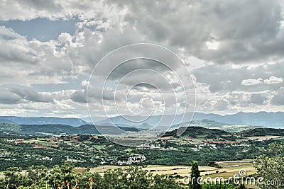 Landscape in the Corbieres, France Stock Photo