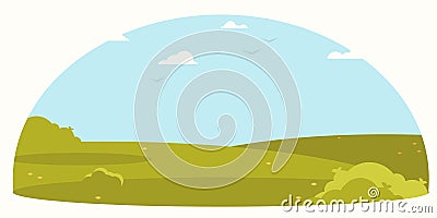 Landscape, countryside flat design. Vector background Vector Illustration