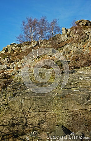 Landscape, Curbar Edge, Peak District, Derbyshire. Stock Photo