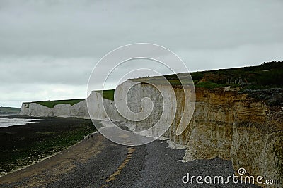 Landscape of a curvy sandy coastline Stock Photo