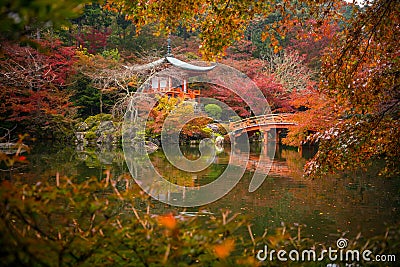 Daigo-ji temple with colorful maple trees in autumn, Kyoto Stock Photo