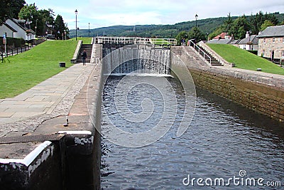 Northern part of Scotland. Natural landscapes of numerous lakes, forests and Scottish mountains. Editorial Stock Photo