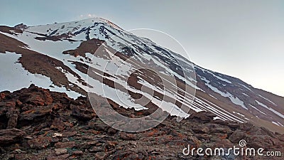 The landscape of Damavand from North East Advance Camp Stock Photo